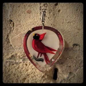 Vintage Lucite Cardinal Necklace